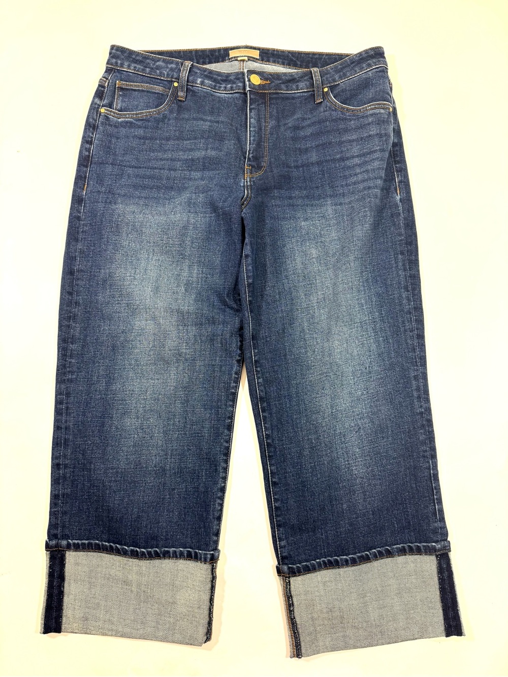 Kut From The Kloth Sienna Straight Leg Jeans Cuffed Hem